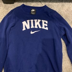 girl blue Nike crewneck